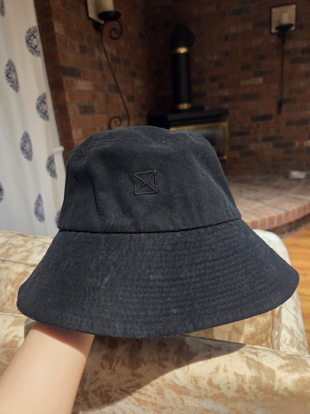 Unbranded Black Cotton Bucket Hat